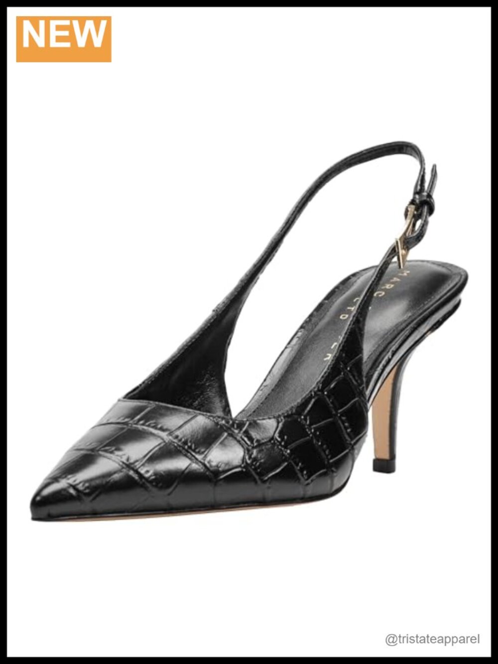 Marc Fisher LTD Dorie Leather Slingback Stiletto Heel Pointy Toe Pump